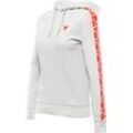 Dainese Stripes, Kapuzenpullover Damen Hellgrau/Neon-Rot XS female