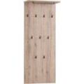 MÖBELPARTNER Wandgarderobe Cosmo 152795 eiche Holz 9 Haken 50,0 x 120,6 cm