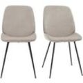 Stühle aus taupefarbenem Samt mit Beinen aus Metall 2er-Set KAOLY