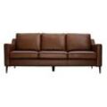 Braunes 3-sitziges Designer-Ledersofa OXMO - Büffelleder