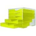 styro Schubladenbox styroswingbox NEONline neon-gelb 275-8430.2164, DIN C4 mit 5 Schubladen