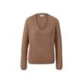 Grobstrick-Pullover mit Wolle - Beige - Gr.: XL