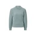 Grobstrick-Pullover mit Wolle - Blau - Gr.: S