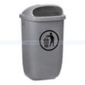 Wandmülleimer Orgavente CLASSIC Abfallbehälter grau 50 L Mülleimer für Wand- oder Pfostenbefestigung
