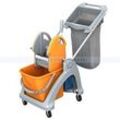 AquaSplast Einfachfahreimer 1.25 K TS orange blau inkl. 20 L Eimer, 6 L Eimer, Presse, Deichsel, Abfallsack