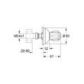 Grohe Unterputz-Ventil-Oberbau Atlanta T20-80mm Brillant-Griff Mark. Rot, Chrom 19831000