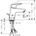 hansgrohe Waschtischmischer 70 Logis mit Metall-Ablauf chrom 71170000