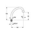 Grohe Rohrauslauf schwenkbar, mit Mousseur, M 22 x 1 chrom 13072000 Ausl. 140 mm 13072000