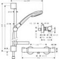 hansgrohe Brause-Duschset Croma 100 Multi/Ecostat Duscharmatur Unica C 27085000 27085000