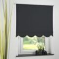 Seitenzugrollo Kettenzugrollo Volantrollo Rollo Klassik Verdunklung 132 x 180 cm schwarz für Fenster