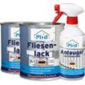 Premium Fliesenlack Fliesen Lack Fliesenfarbe & 0,5l Anlauger Weiß - Seidenglänzend