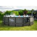 Active Pool Elite Pool Komplett-Set inkl. Filterpumpe & Poolcover Ø 488x122 cm rattan grau