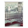 Lichtblick Rollo Klemmfix, ohne Bohren, blickdicht, London Westminster - Grau, 120 x 150 cm (B x L)