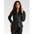 Carlo Colucci Lederjacke Damen, schwarz