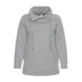 Sweatshirt mit weitem Kragen, grau meliert, Gr.48/50