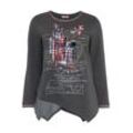 Sweatshirt mit Rentier-Applikation, grau meliert, Gr.44/46