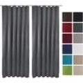 Beautissu - 2er Set Kräuselband Amelie Nora blackout 140x245cm Anthrazit