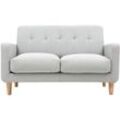 Design-Sofa skandinavisch hellgrauer Stoff 2-Sitzer luna