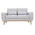 Design-Sofa 2 Plätze Stoff Grau Eichenbeine ektor