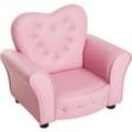 Kindersofa Kindersessel Prinzessin Minisofa Kinderzimmer Sofa herzförmig Rosa L59 x B41,5 x H49 cm - Homcom