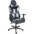 Bürostuhl HHG 540, Schreibtischstuhl Gamingstuhl Chefsessel Drehstuhl, Kunstleder schwarz/grau - grey