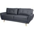 3er-Sofa HHG 474, Couch Klappsofa Lounge-Sofa, Schlaffunktion Stoff/Textil anthrazit