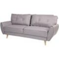 3er-Sofa HHG 474, Couch Klappsofa Lounge-Sofa, Schlaffunktion Stoff/Textil grau