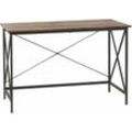 Beliani - Schreibtisch Dunkelbraun MDF-Platte Holzoptik 115 x 60 cm Metallgestell Schwarz rechteckig Industrial Style für Büro Wohnzimmer Jugendzimmer