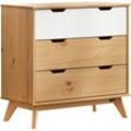 Casaria - Kommode Borneo Kiefer Natur fsc®- zertifiziert 80x79 x40cm mit 3 Schubladen Massiv Holz 45kg Belastbar Kippsicherung Wohnzimmer Sideboard