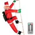 Monzana® led Weihnachtsmann Leiter xxl 240cm In-/Outdoor Timer 8 Leuchtfunktionen dimmbar Santa Claus Nikolaus Weihnachten Deko Figur