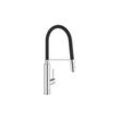 Grohe - Concetto Semiprofessionelle Küchenarmatur mit schwarzem Hygieneschlauch und 2-Strahl-Brause, Chrom (G-31491000)