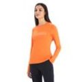 Icebreaker Merino 200 Oasis Langarmshirt Ski Stripes - Frau - Flash - Größe S