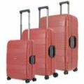 Travelite Korfu 4 Rollen Kofferset 3-teilig rot