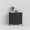 Credenza 82x79 h cm nero opak mit einer Kassette und passendem Wildleder - Cascina