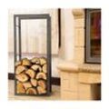 Kaminholzregal Kaminholzständer 100 cm Grau 80003 Holzkorb Kaminholzhalter Regal