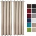 Beautissu - 2er Set Ösenschal Amelie Nora blackout 140x245 cm Creme