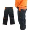 Fuxtec - Hose / Arbeitshose Größe 48 - Schwarz/Orange - mit vielen Taschen