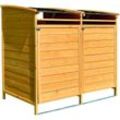 Mülltonnenbox braun Doppelbox Mülltonnenverkleidung Mülltonne 240L Mülltonnenhaus Gartenbox Gerätebox Gerätehaus Holz Anbau Gerätehaus