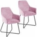 SVITA JOSIE Dining 2er Set Esszimmerstuhl Sessel Polsterstuhl Stoff Pink