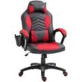 Bürostuhl Massagesessel Gaming Stuhl Wärmefunktion 6 Vibrationspunkte mit Massagefunktion pu Rot 68 x 69 x 108-117cm - Rot+Schwarz - Homcom