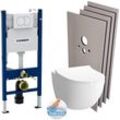 Pack wc Vorwandelement + Vitra Sento Rim-Ex wc + WC-Deckel mit Absenkautomatik + Weiße Platte + Abdeckset