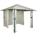 Pergola HHG-053, Garten Pavillon Terrassenüberdachung mit Seitenwand, 3x3m creme-beige