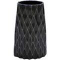 Aluminium Blumenvase schwarz - gerade / 26 cm - Alu Tisch Deko Blumen Vase Metall