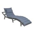 Poly Rattan Sonnenliege Gartenliege xxl Strandliege Freizeitliege Relaxliege Anthrazit-Grau