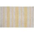 Teppich / Bettvorleger rechteckig beige mit gelben Streifen 50 x 80 cm CABOURG