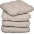 Beautissu - 4er Set Lisa Stuhlkissen 40x40x8 cm Taupe