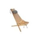 EcoChair Skandinavischer Gartenstuhl Holz Erle Natur mit Nackenkissen - Ecofurn