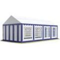 Party-Zelt Festzelt 4x8 m Garten-Pavillon -Zelt pvc Plane 700 n in blau-weiß Wasserdicht - blau-weiß