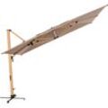 Doppler - Sonnenschirm / Ampelschirm Alu Wood xl Ultra Pendelschirm 400 x 300, 400 x 300 cm, greige, Bezug Polyestergewebe, Gestell aus Stahl, 65,9 kg