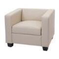 Sessel Loungesessel Lille ~ Kunstleder, creme